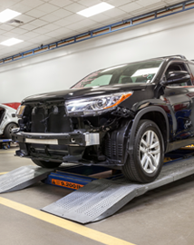 Toyota on vehicle lift | Toyota of Madison in Madison IN