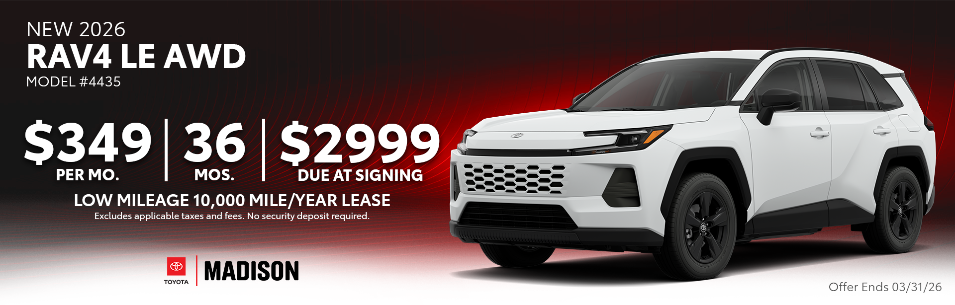 2026 RAV LE AWD Lease