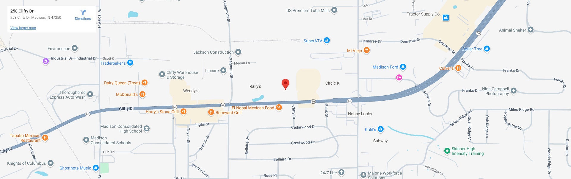 Toyota of Madison Homepage Map